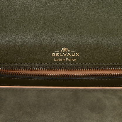 Delvaux Patent Calfskin Suede PM Madame Shoulder Bag Kaki 6 of 8