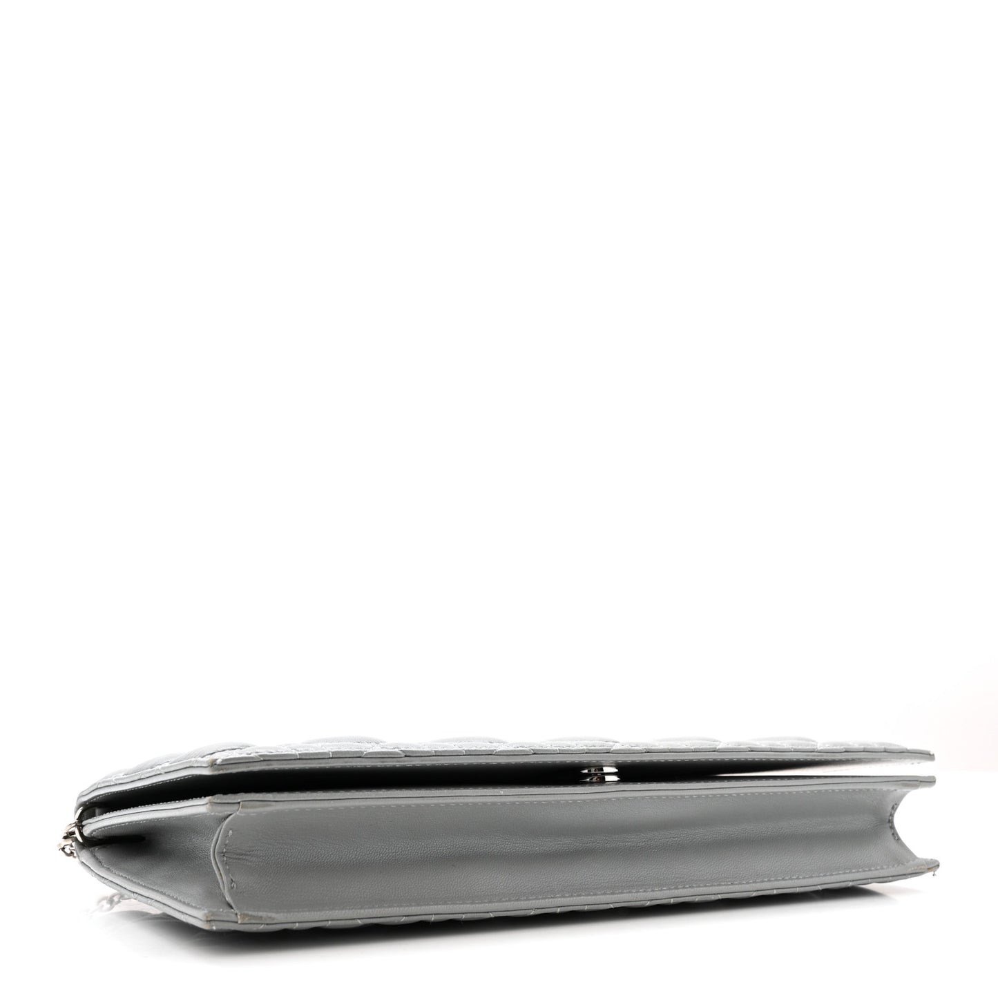 Lambskin Cannage Lady Dior Convertible Clutch Grey