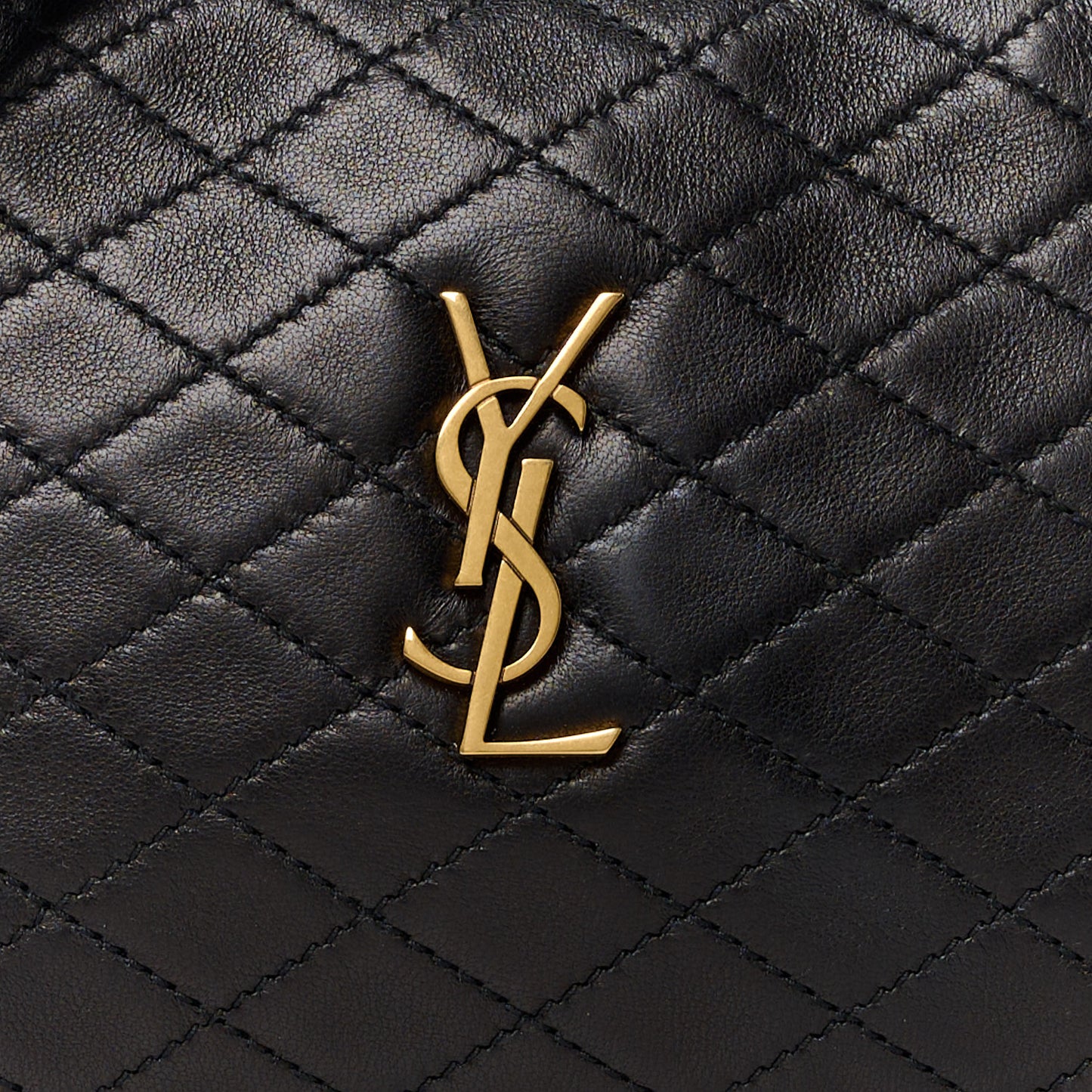 Lambskin Quilted Gaby Zipped Pouch Black