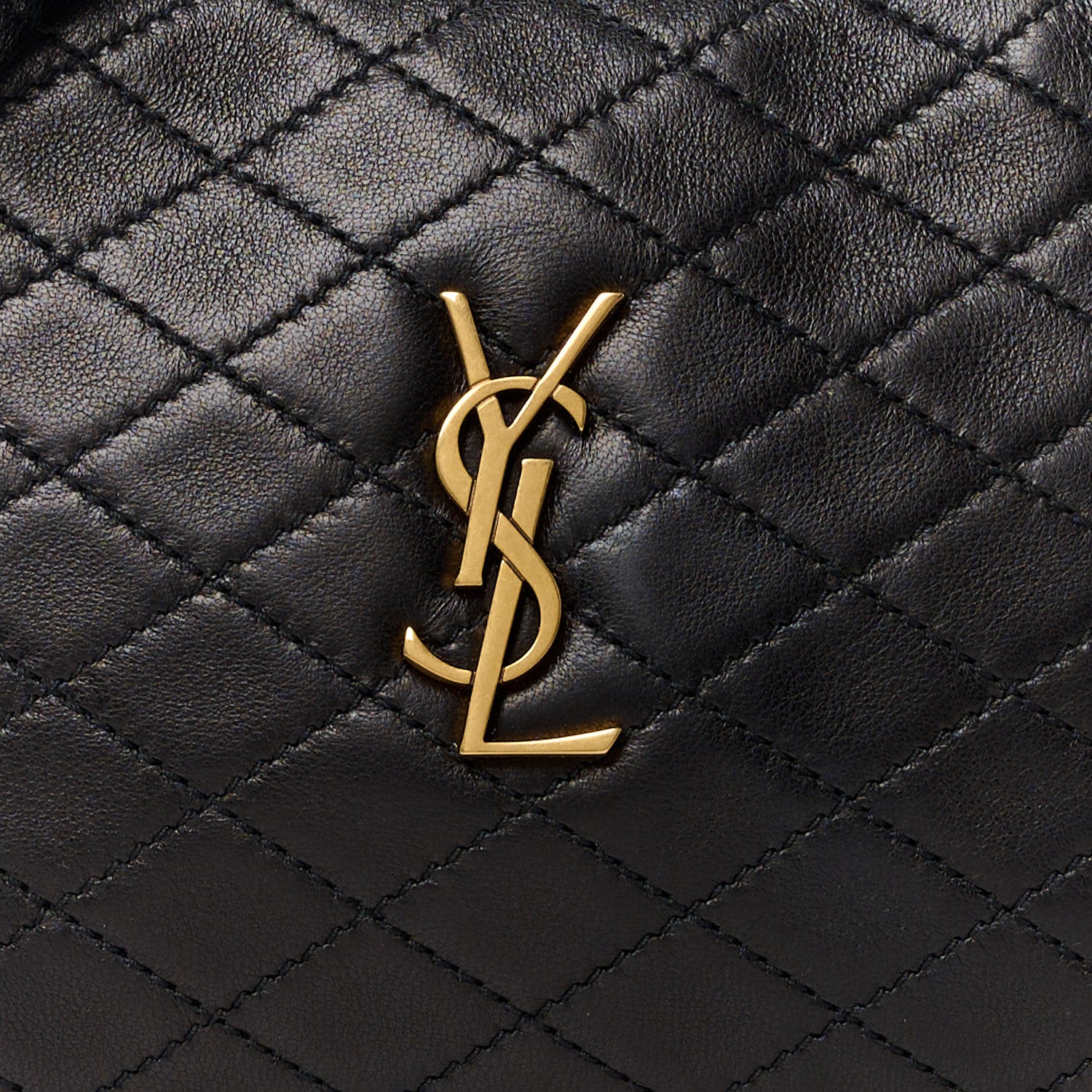 Saint Laurent Lambskin Quilted Gaby Zipped Pouch Black 7 of 10