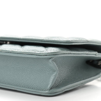 Chanel Caviar Quilted Wallet On Chain WOC Light Blue 10 of 11
