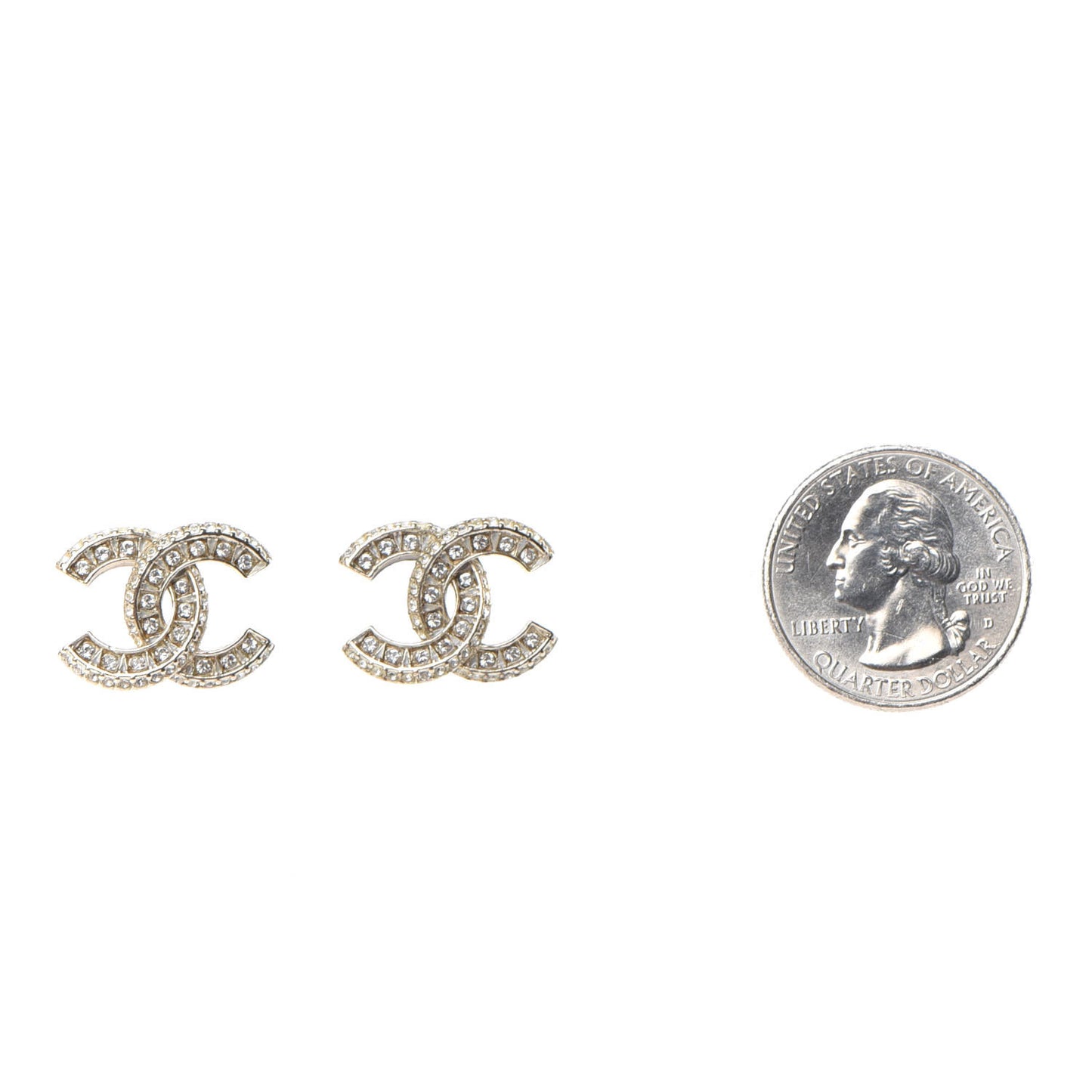 Crystal Timeless CC Earrings Light Gold