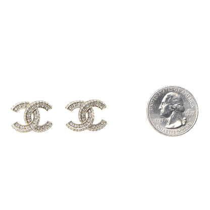 Chanel Crystal Timeless CC Earrings Light Gold 2 of 5