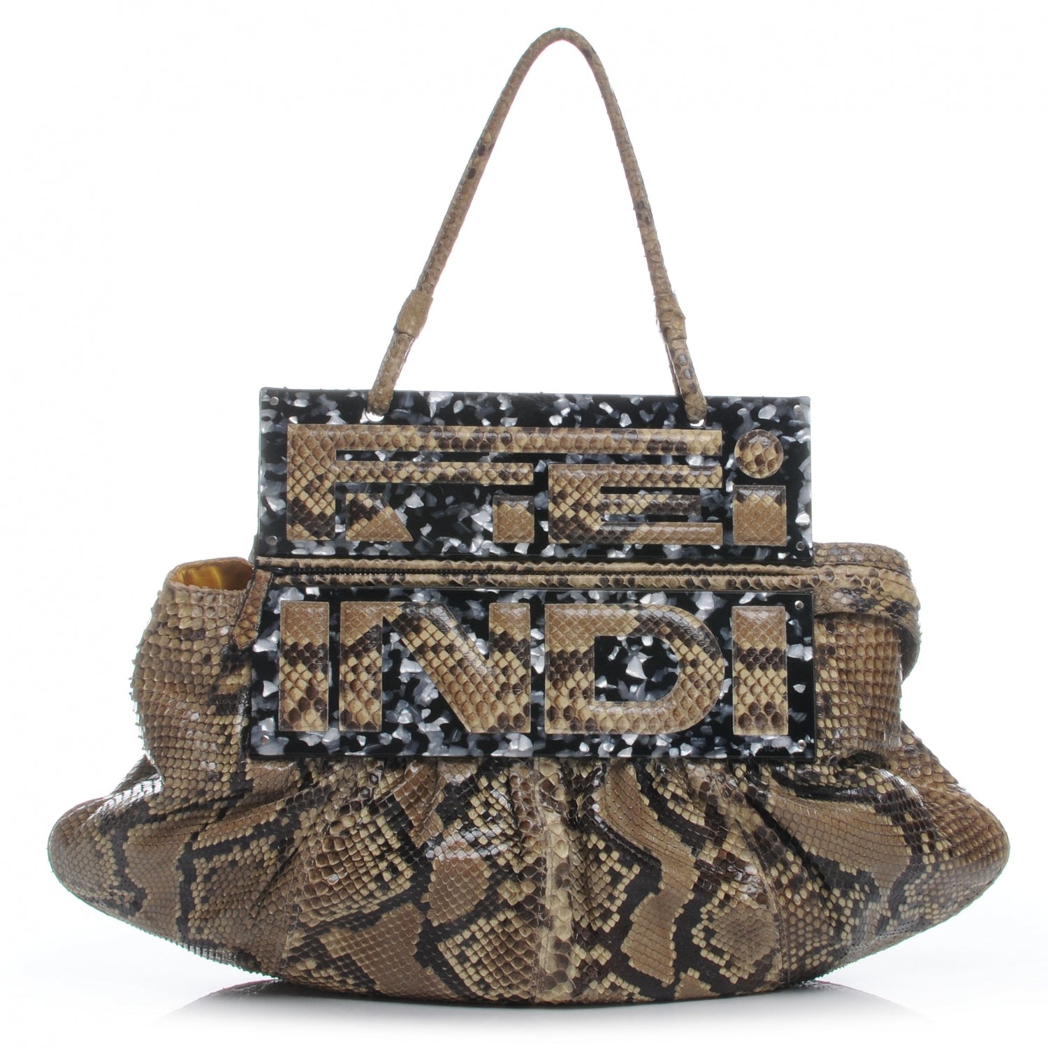 Fendi Python To You Convertible Clutch Natural 1 of 10