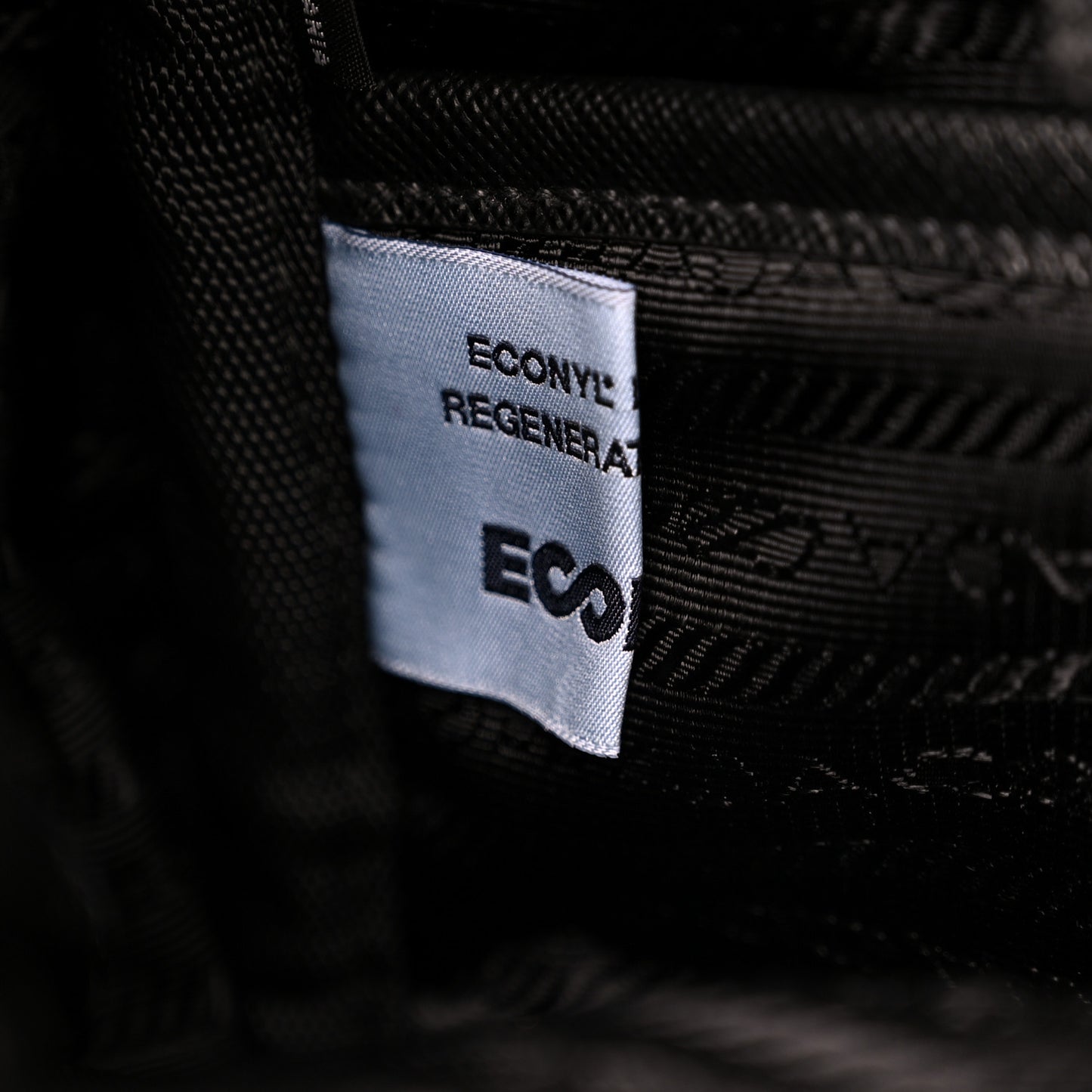 Re-Nylon Saffiano Logo Double Buckle Backpack Black