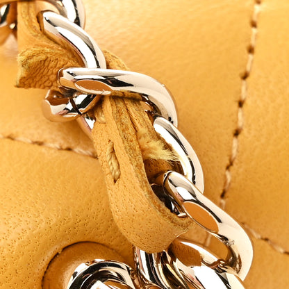Chanel Lambskin Quilted Flap Phone Holder With Chain Yellow 13 of 15