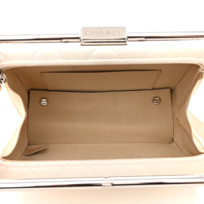 Chanel Quilted Lambskin Metal Bar Clutch Bag White 5 of 12
