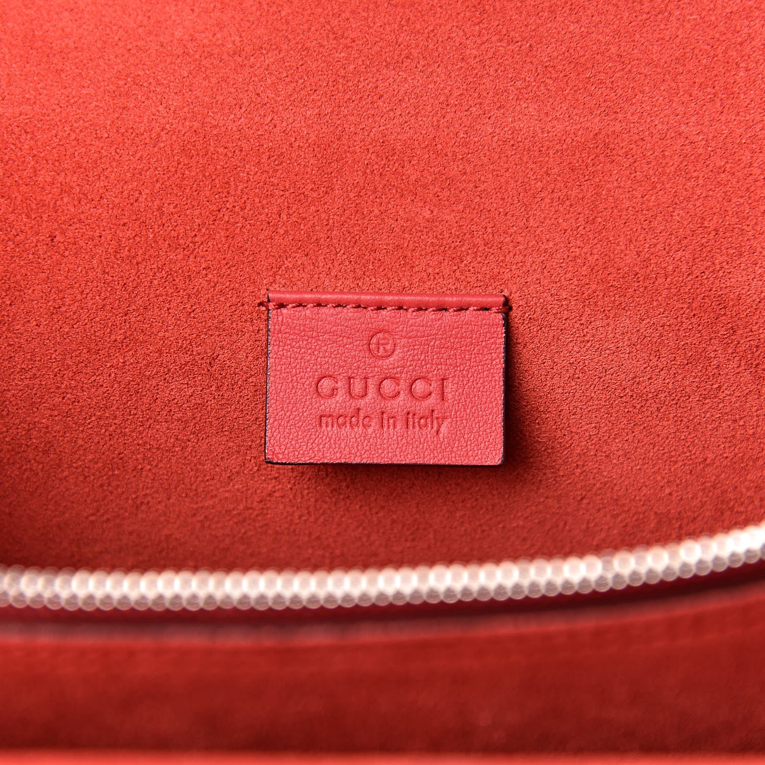 Gucci GG Supreme Monogram Suede Cudu Medium Dionysus Shoulder Bag Beige Ebony Vulcanic Red 6 of 13