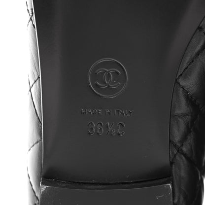 Chanel Aged Calfskin Quilted CC Cap Toe Ballerina Flats 36.5 Black 7 of 10