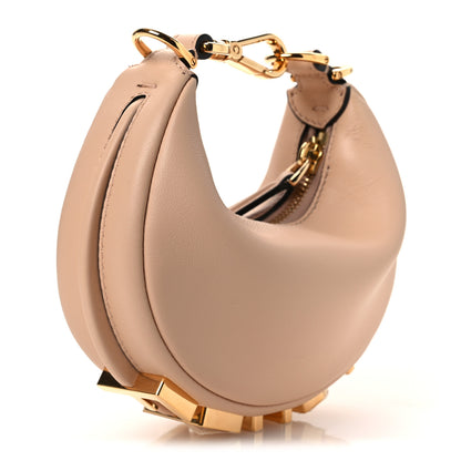 Fendi Vitello Grace Matte Nano Fendigraphy Hobo Charm Light Rose 3 of 12