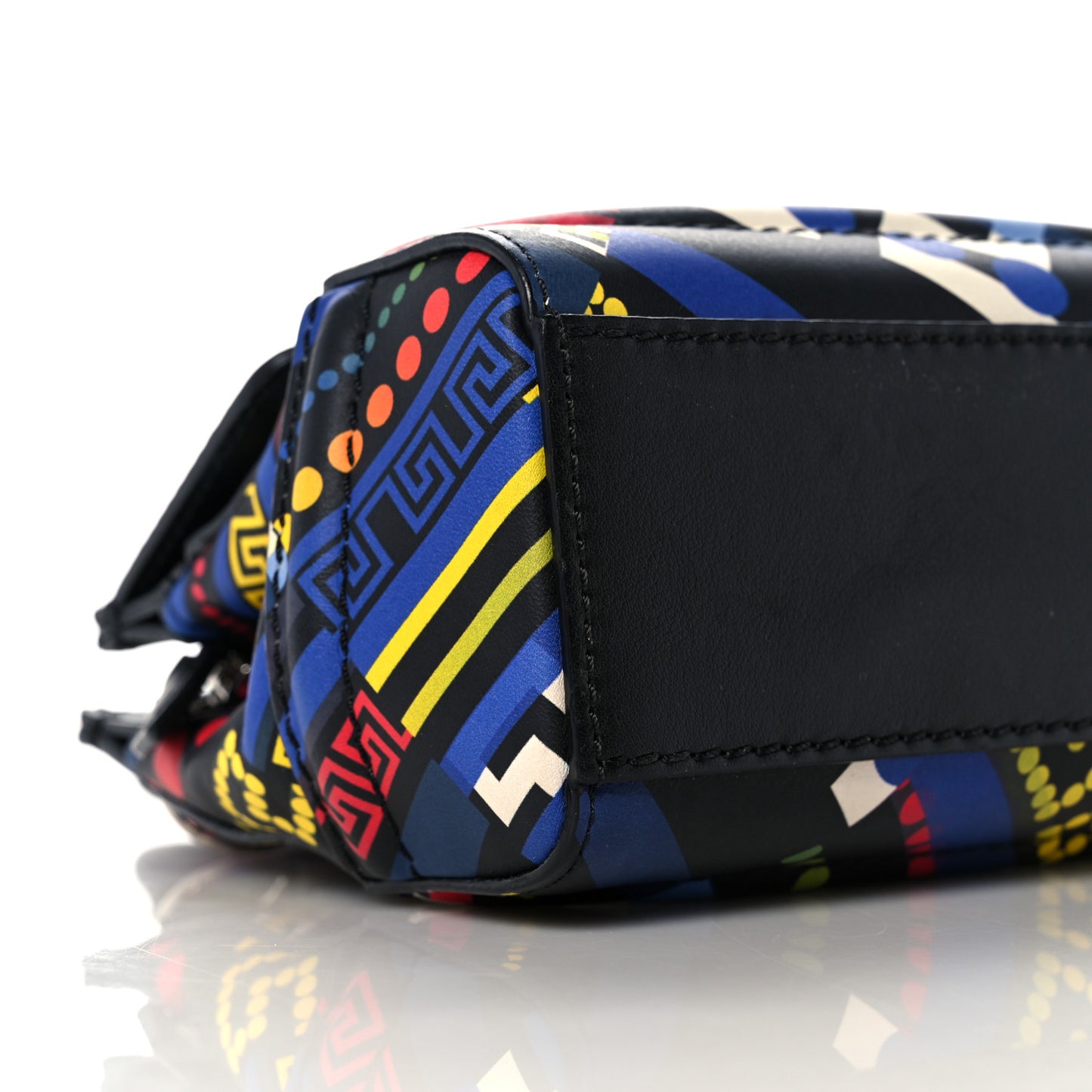 Calfskin Printed Small Palazzo Empire Bag Multicolor Black