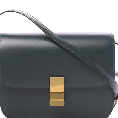 Celine Box Calfskin Medium Classic Box Flap Bag Dark Green 10 of 10