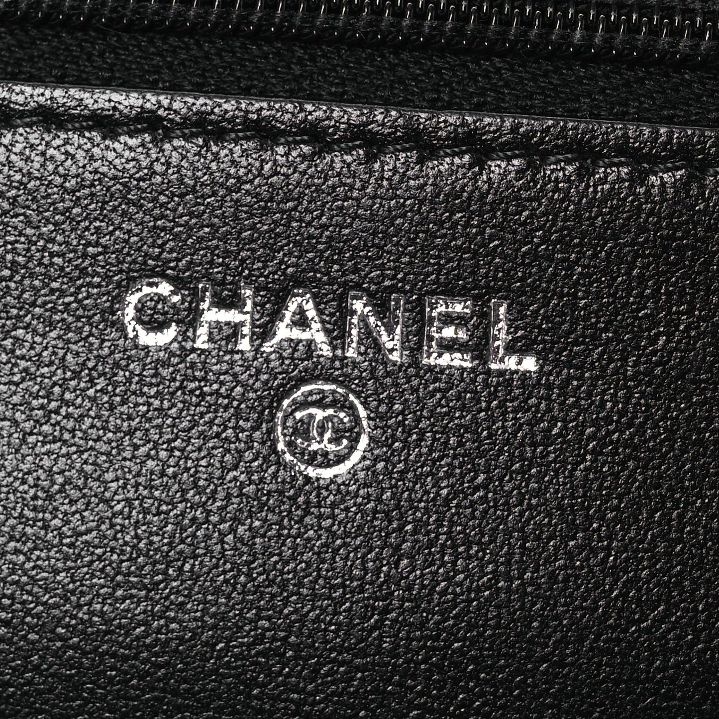 Lambskin Quilted Crystal CC Wallet On Chain WOC Black