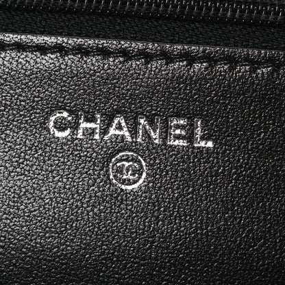 Chanel Lambskin Quilted Crystal CC Wallet On Chain WOC Black 7 of 15