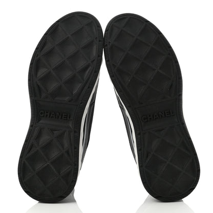 Chanel Velvet Calfskin Mixed Fibers CC Sneakers 37 Black 5 of 8