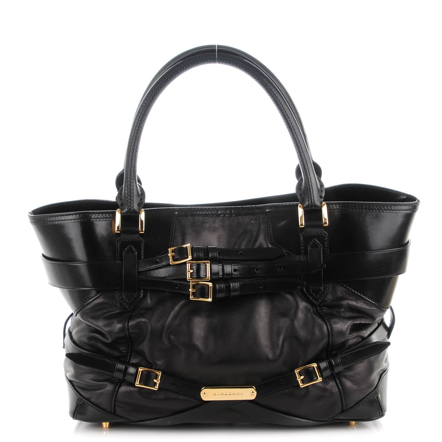 Lambskin Bridle Calfskin Medium Landscape Lynher Tote Black