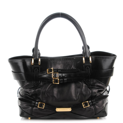 Burberry Lambskin Bridle Calfskin Medium Landscape Lynher Tote Black 1 of 6