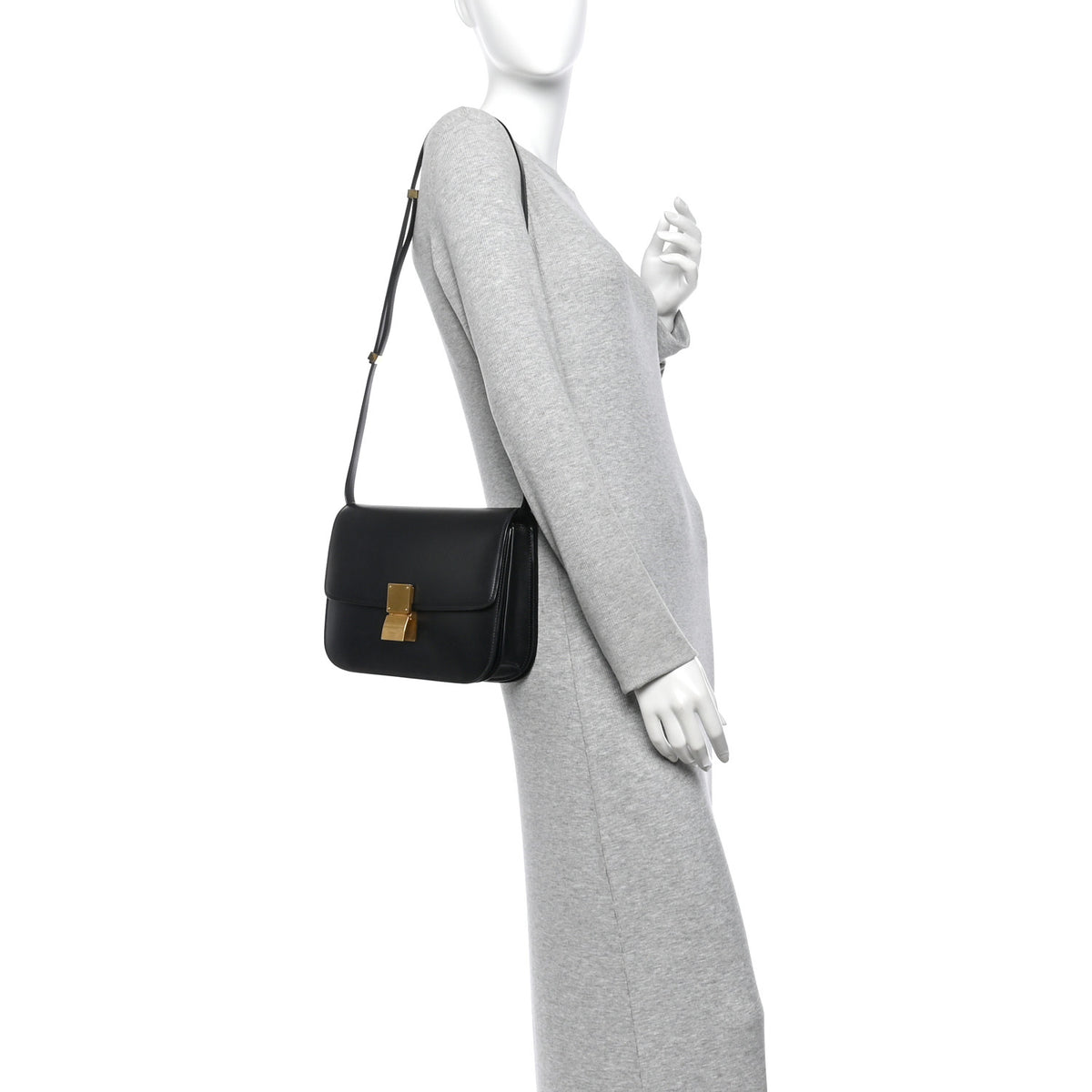 Celine Box Calfskin Medium Classic Box Flap Bag Black 2 of 14