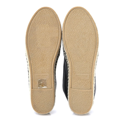 Saint Laurent Lambskin Monogram Espadrilles 36.5 Black 6 of 8