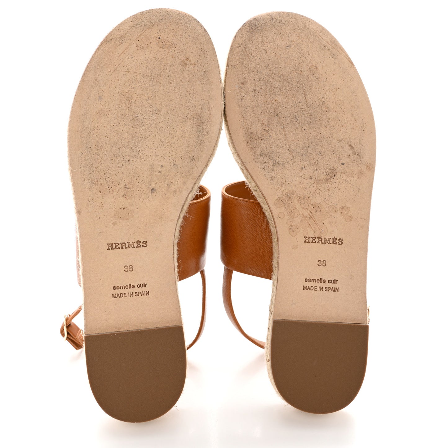 Goatskin Eloise Espadrille Sandals 38 Beige Doré