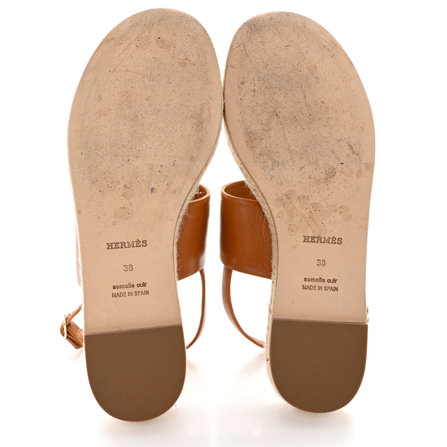 Hermes Goatskin Eloise Espadrille Sandals 38 Beige Doré 5 of 11