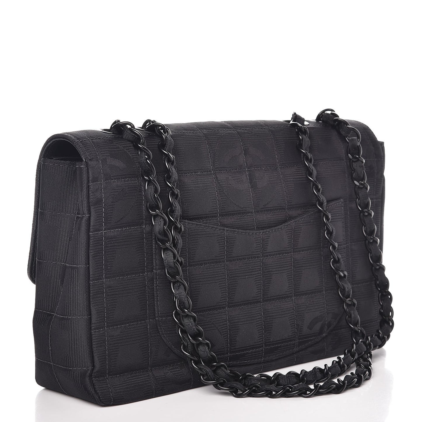 Nylon Medium Travel Flap Black