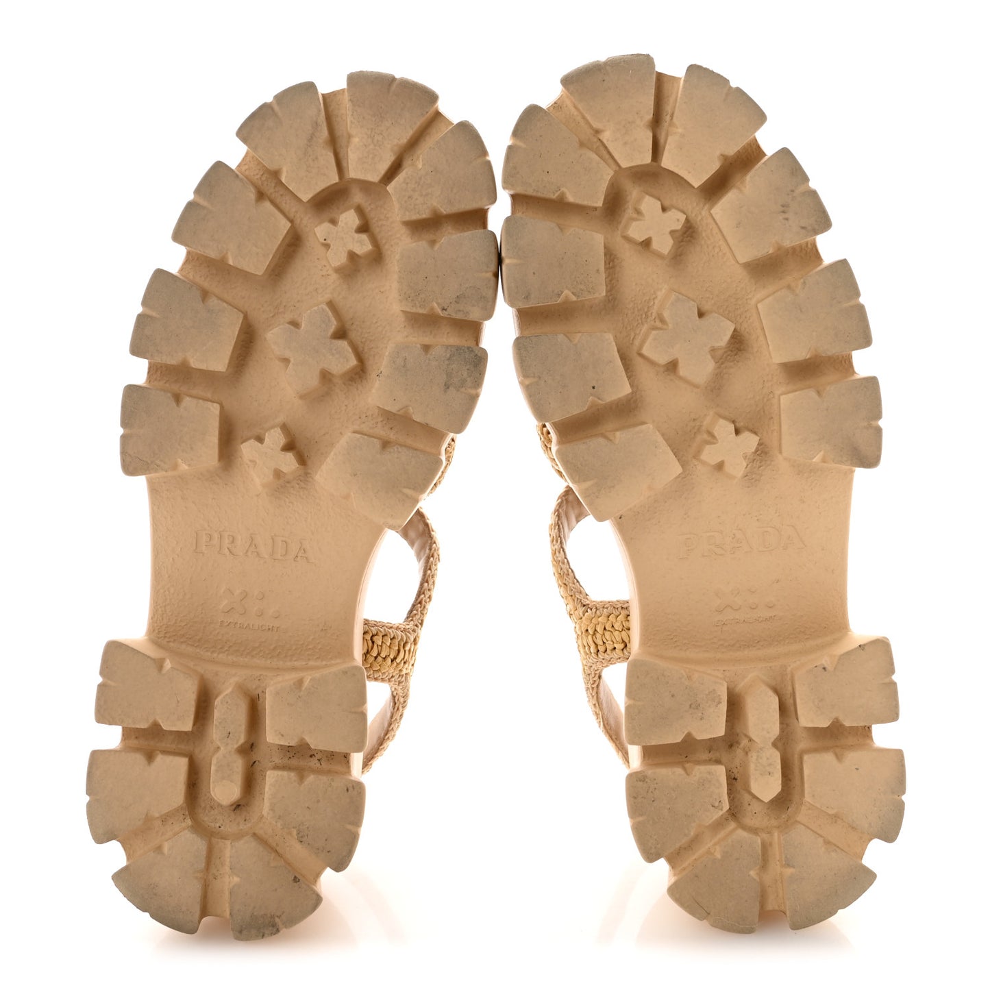 Yarn Raffia Effect Metal Triangle Logo Crochet Monolith 55mm Cage Sandals 38 Naturale