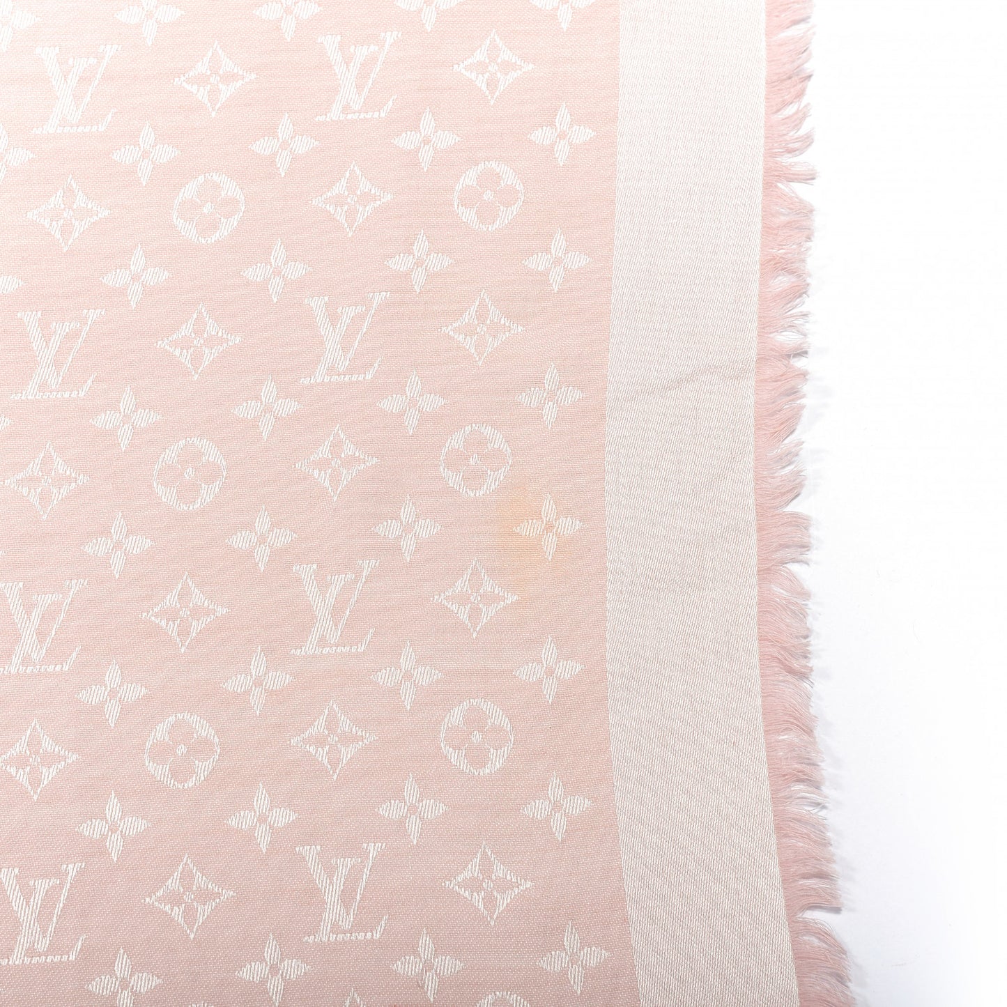 Silk Wool Monogram Shawl Rose