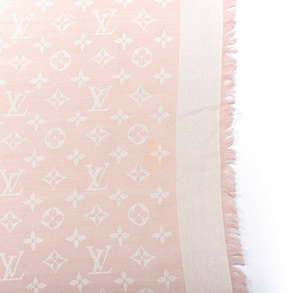 Louis Vuitton Silk Wool Monogram Shawl Rose 3 of 6