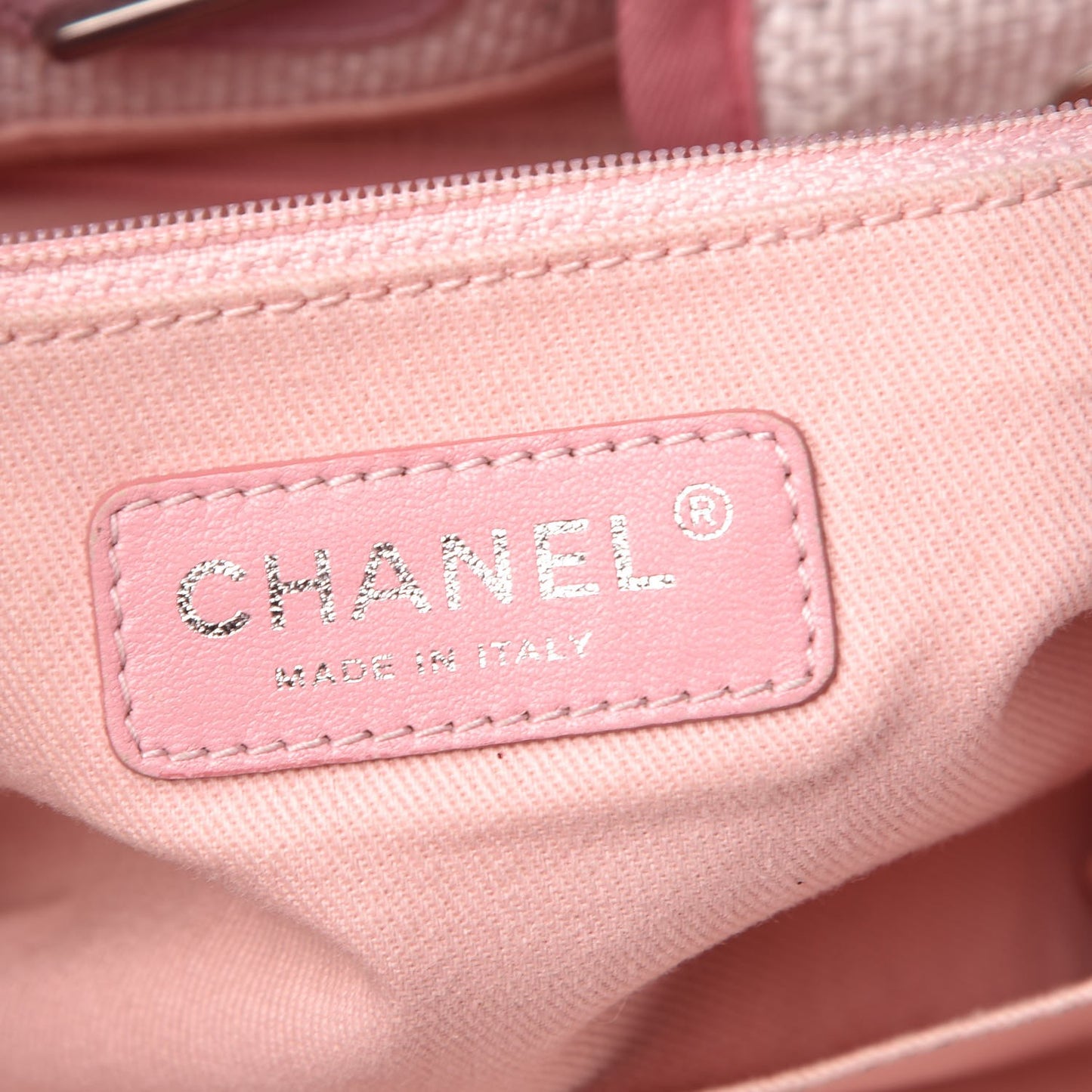 Canvas Large Deauville Tote White Pink