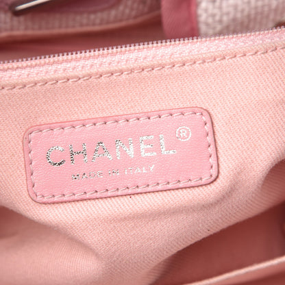 Chanel Canvas Large Deauville Tote White Pink 6 of 24