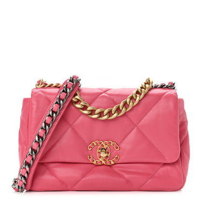 Chanel Lambskin Quilted Medium Chanel 19 Flap Pink 1 of 11
