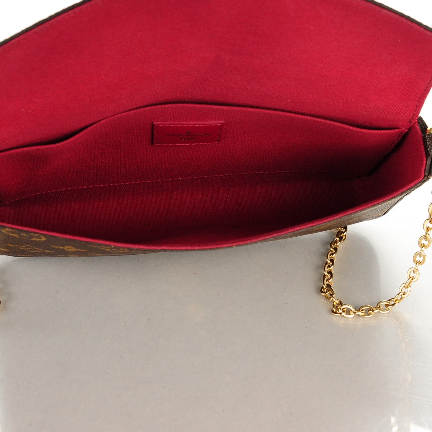 Louis Vuitton Monogram Pochette Felicie Chain Wallet Fuchsia 4 of 9