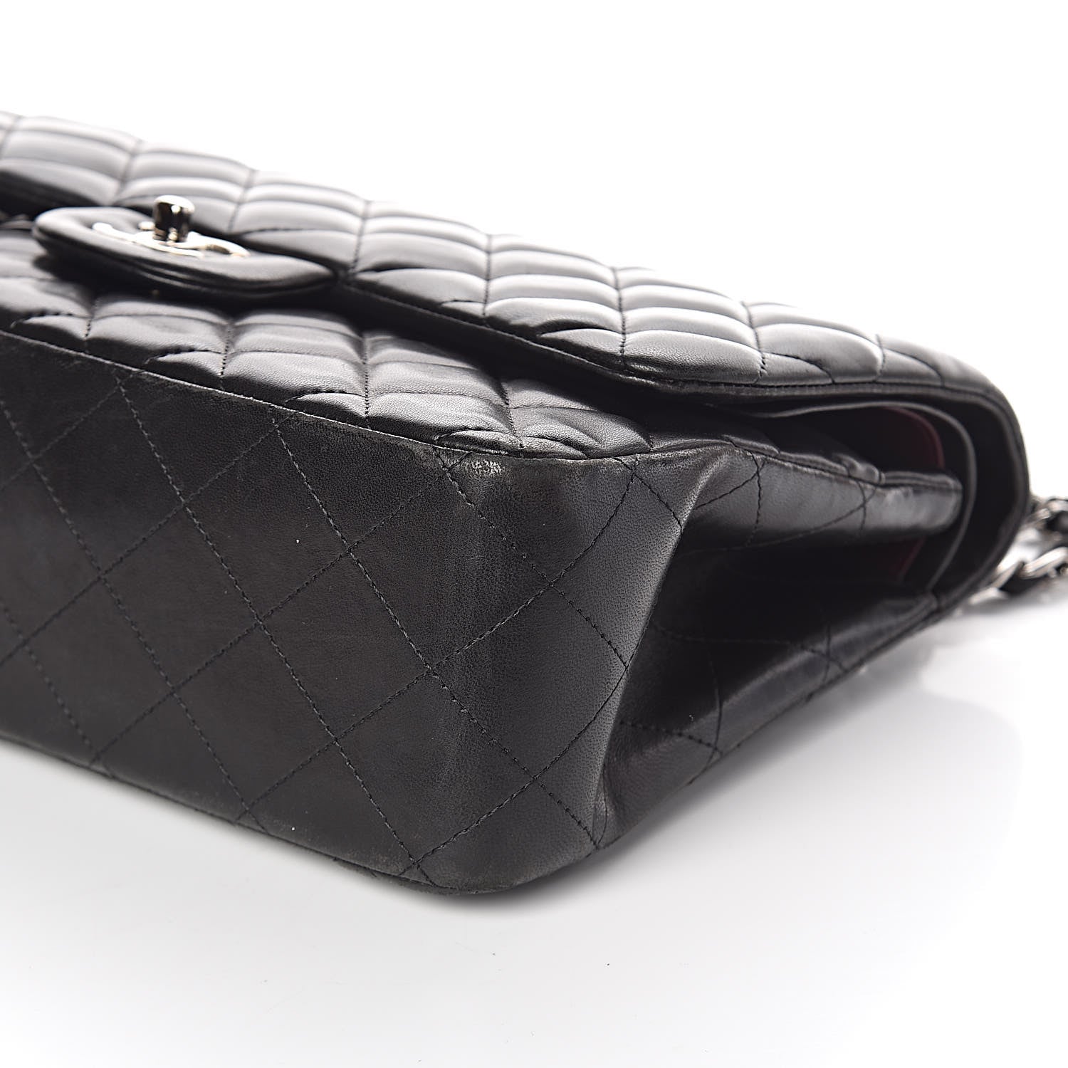 Chanel Lambskin Quilted Jumbo Double Flap Black 9 of 10