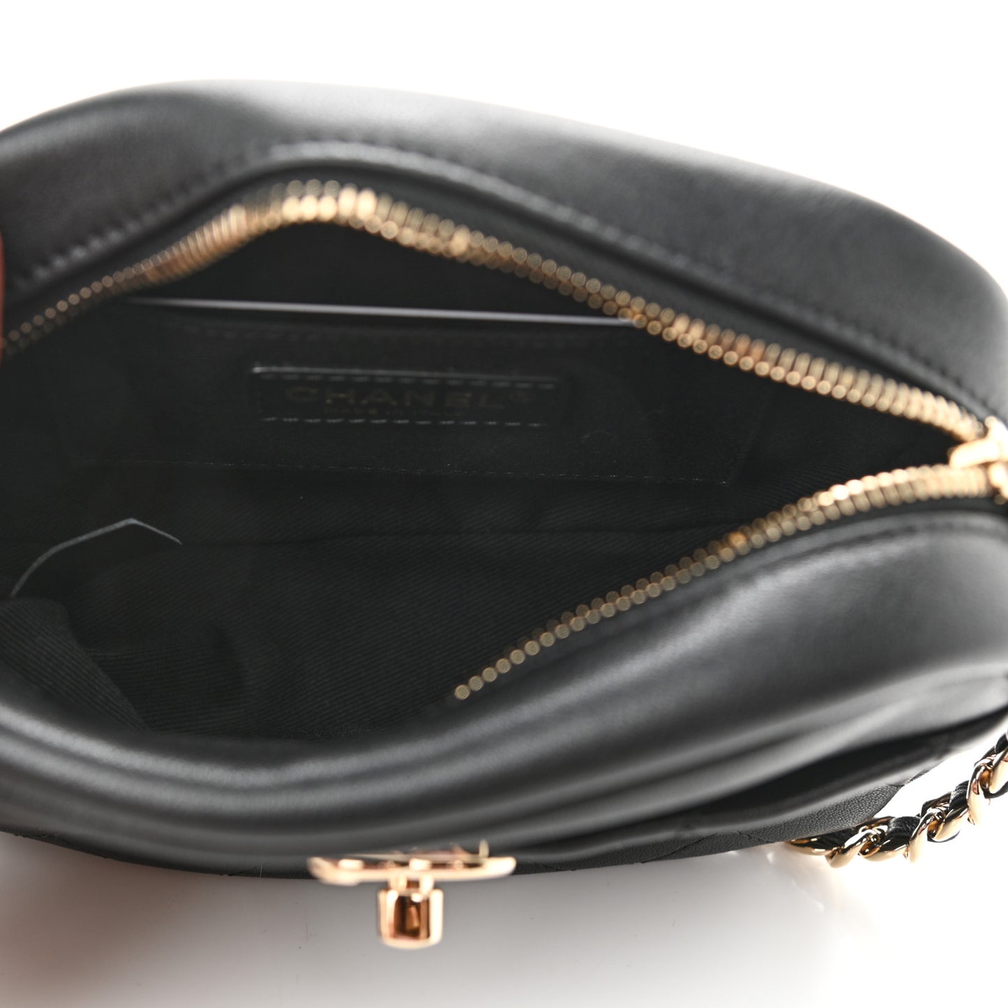 Goatskin Quilted Small Casual Trip Camera Case Black