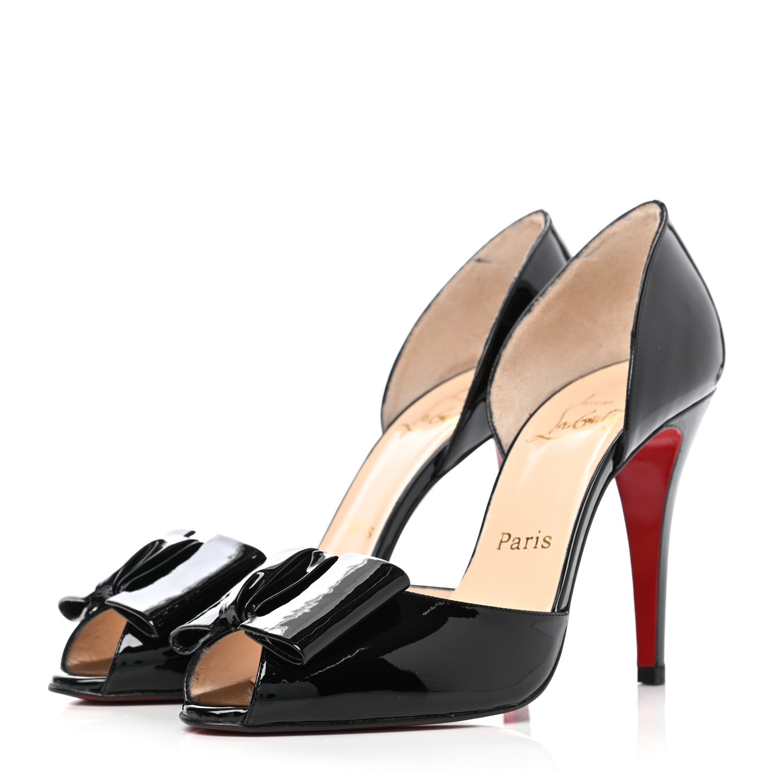 Christian Louboutin Patent Joli Noeud Dorcet Heels 39 Black 3 of 9