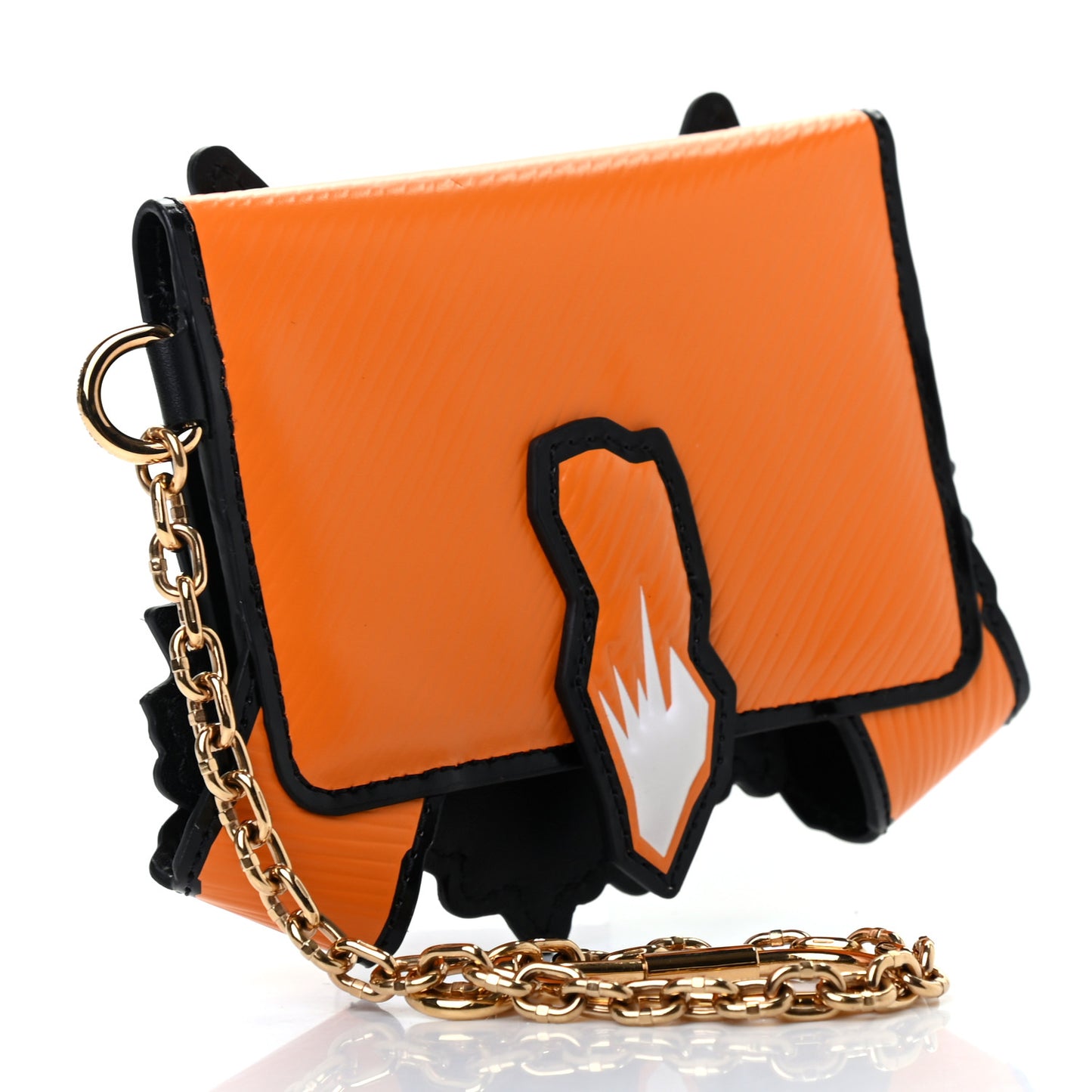 Epi Calfskin Grace Catogram Cat Card Holder Orange