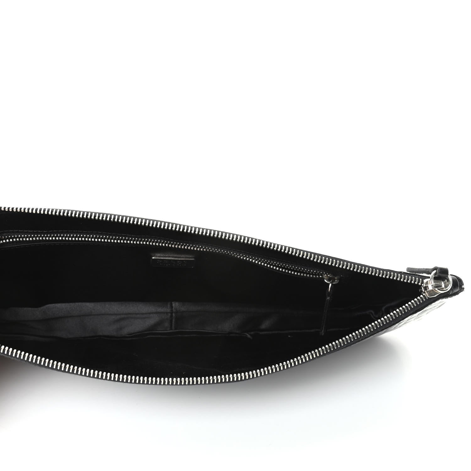Prada Calfskin Crocodile Embossed Long Clutch Black 5 of 7