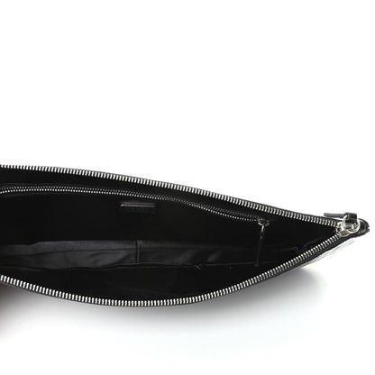 Prada Calfskin Crocodile Embossed Long Clutch Black 5 of 7