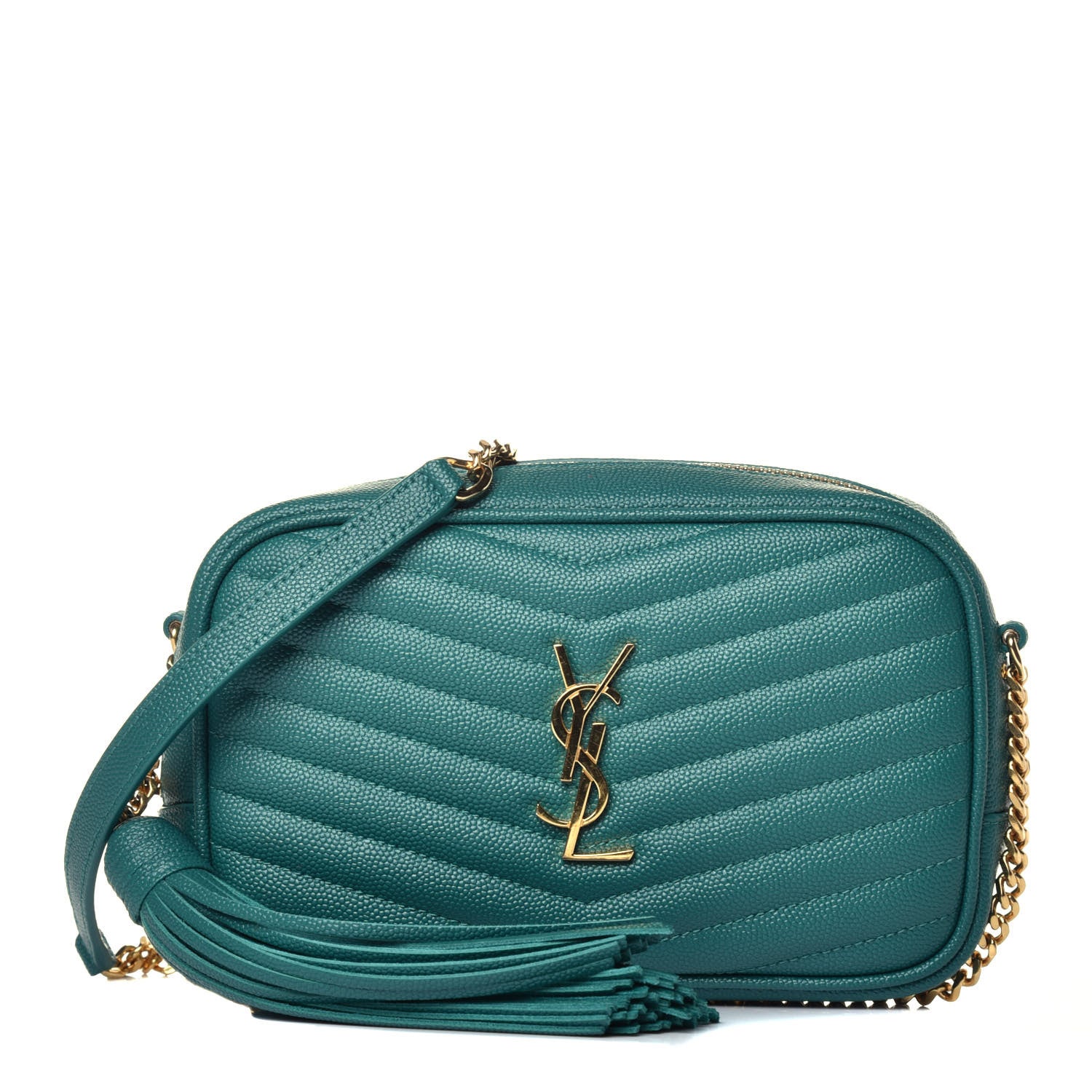 Saint Laurent Grain De Poudre Matelasse Monogram Mini Lou Camera Bag Brilliant Grass 1 of 10