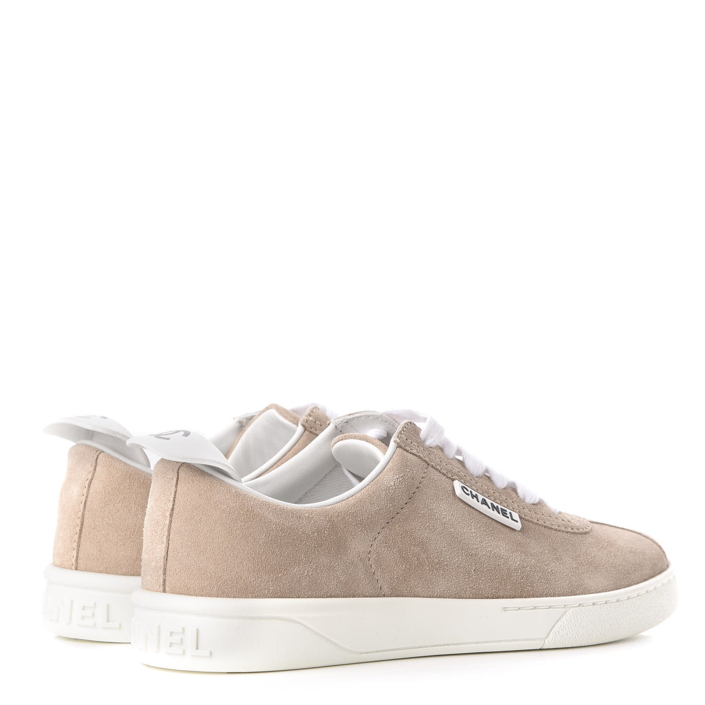 Suede Calfskin Womens Sneakers 36 Dark Beige