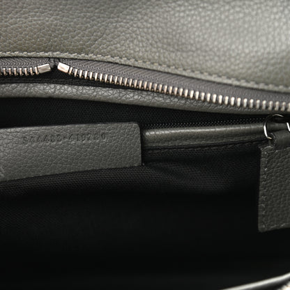 Alexander McQueen Pebbled Calfskin Small Skull Padlock Zip Around Tote Dark Grey 7 of 11