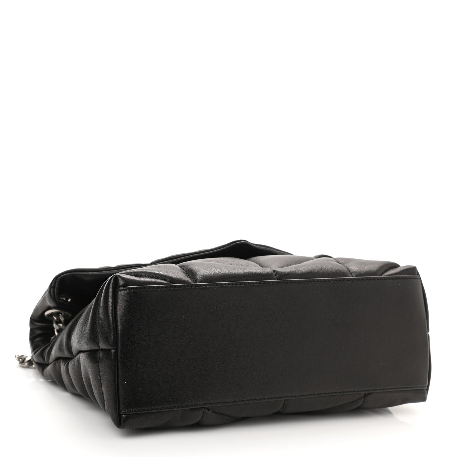 Saint Laurent Lambskin Quilted Small Loulou Puffer Monogram Chain Satchel Black 4 of 11