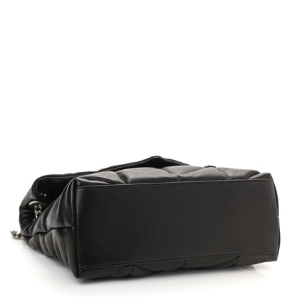 Saint Laurent Lambskin Quilted Small Loulou Puffer Monogram Chain Satchel Black 4 of 11