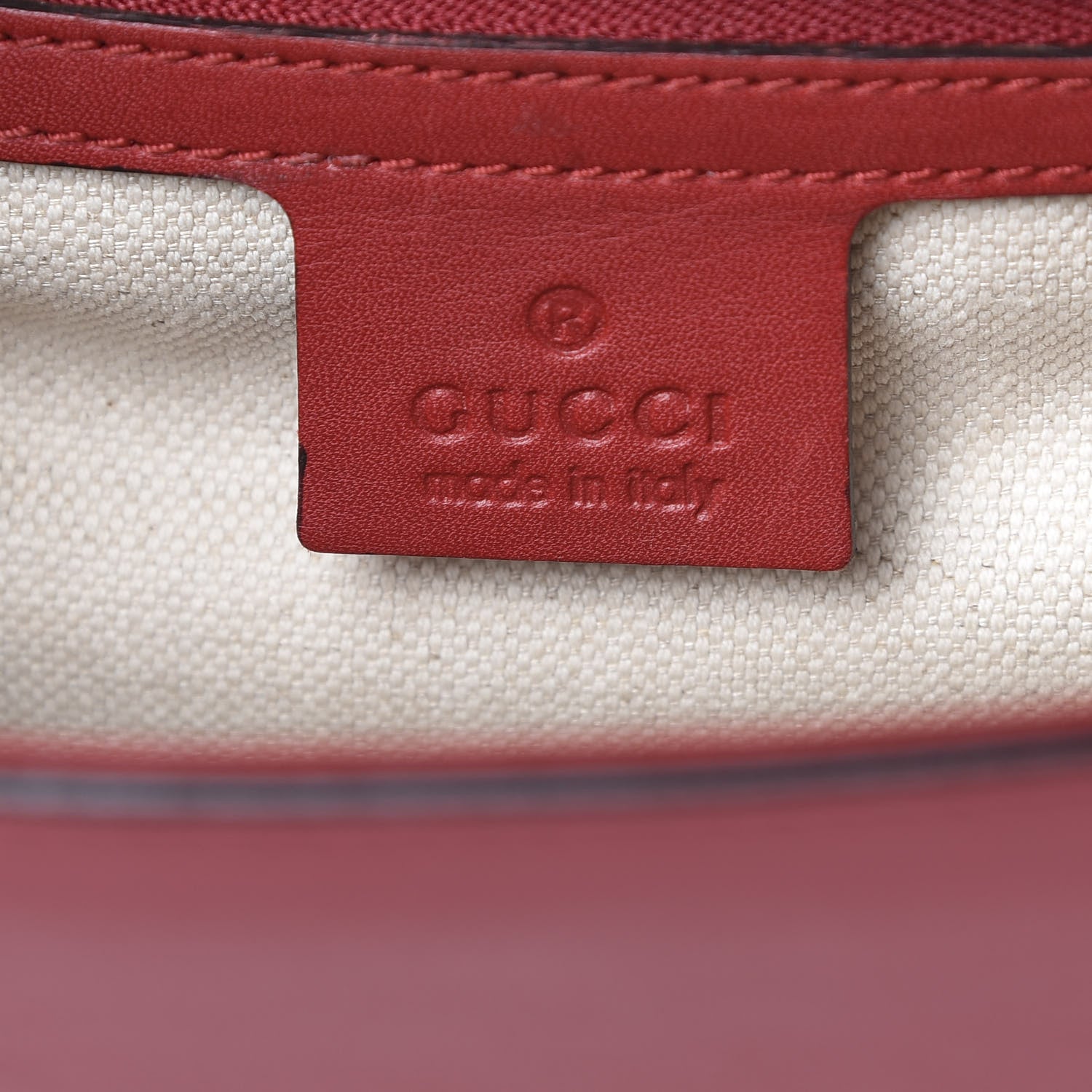 Gucci Calfskin Web Medium Peony Chain Shoulder Bag Red 5 of 16