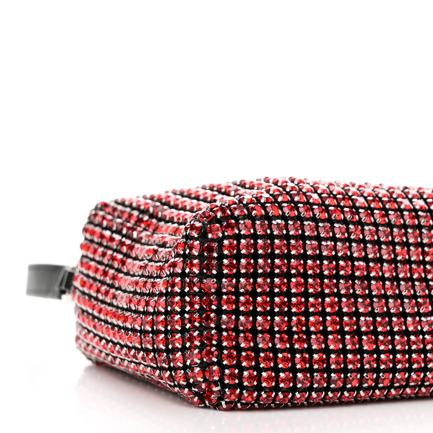 Alexander Wang Mesh Crystal Rhinestone Mini Heiress Pouch Red