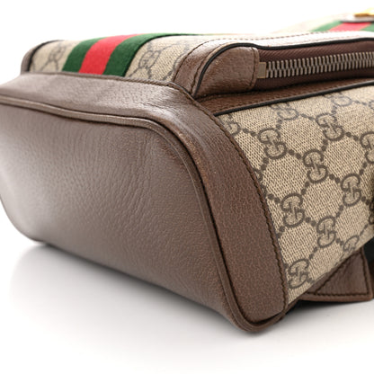 Gucci GG Supreme Monogram Calfskin Web Small Ophidia Day Backpack Beige Ebony New Acero 10 of 12
