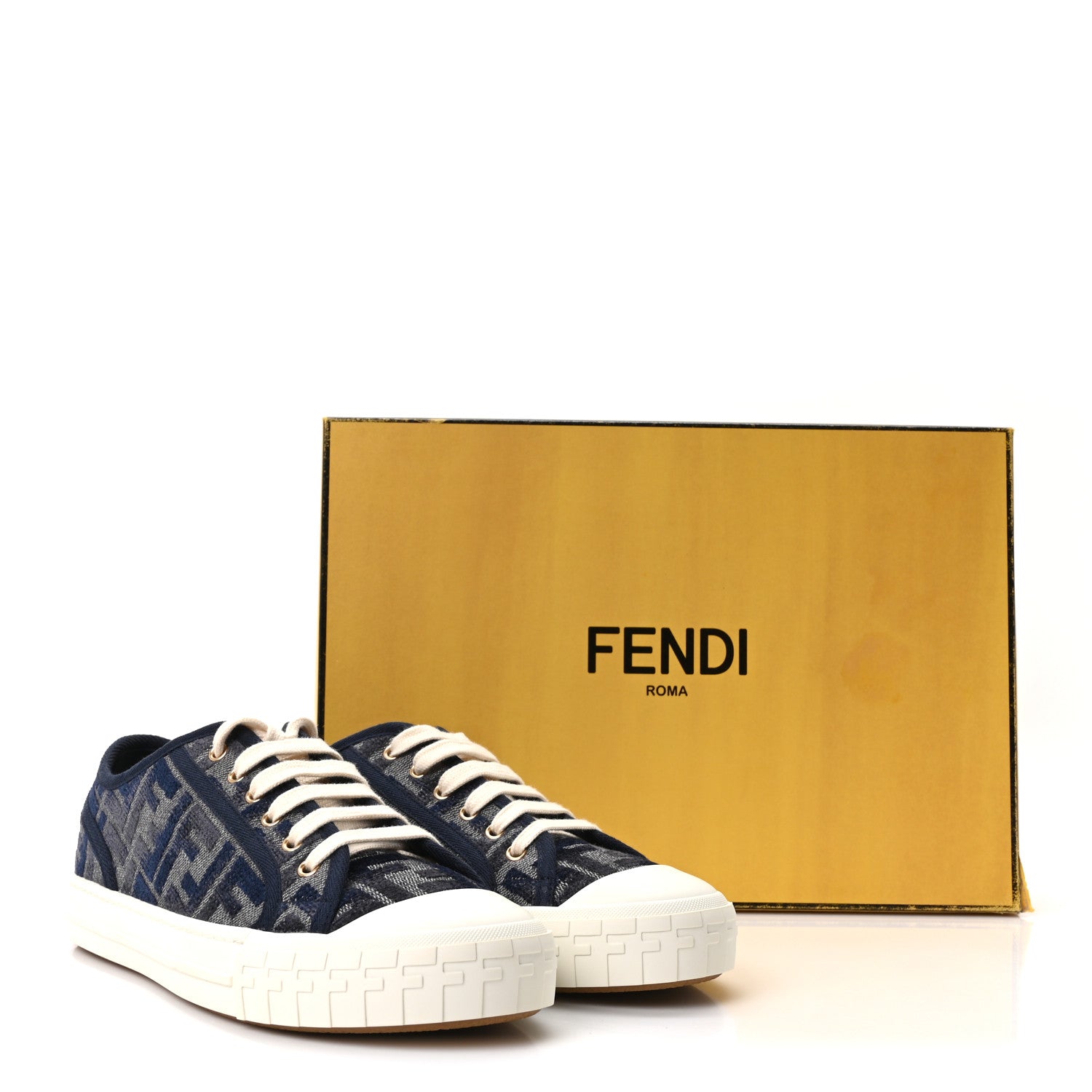 Fendi Fabric Jacquard FF Womens Domino Low Top Sneakers 38.5 Tobacco 10 of 10