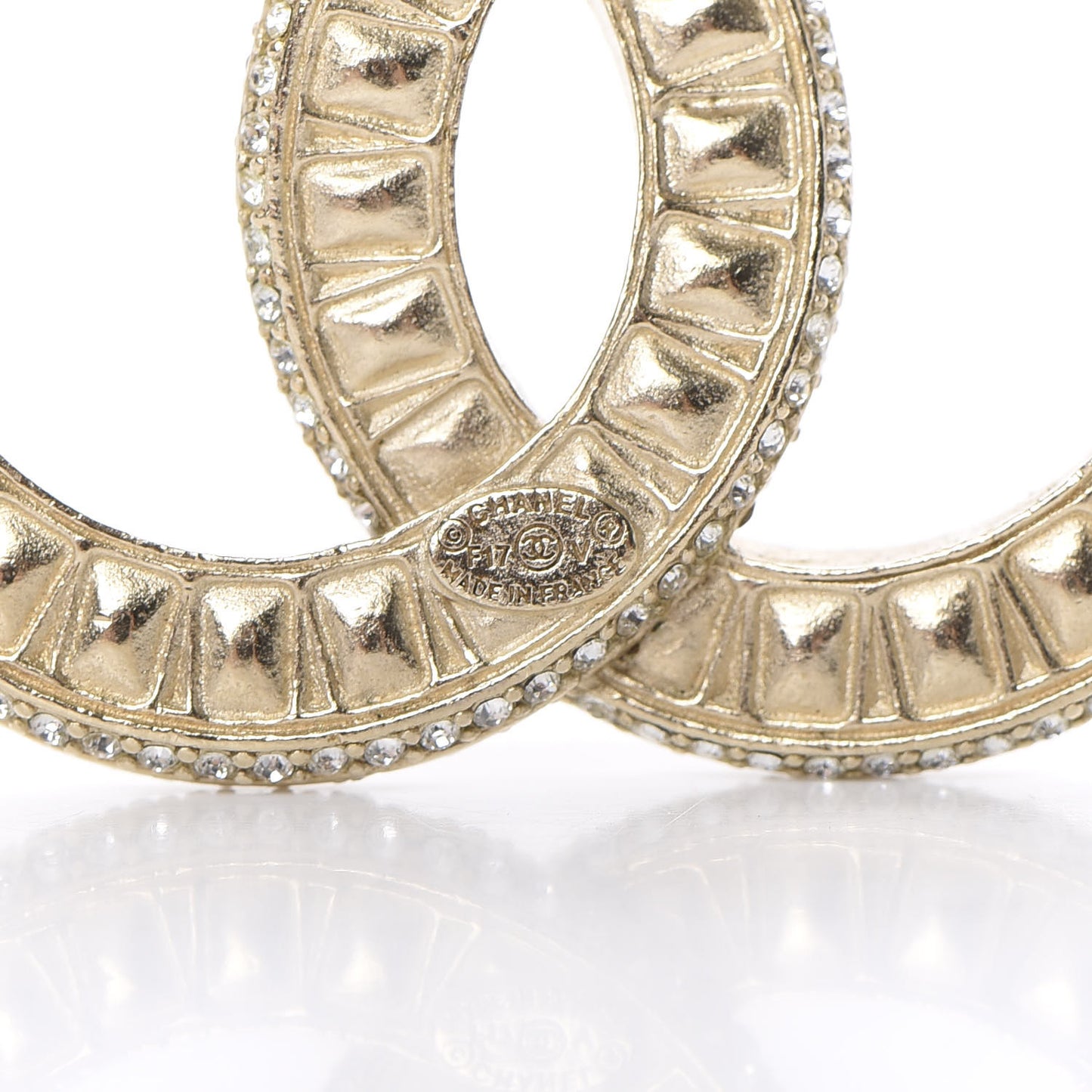 Baguette Crystal CC Brooch Gold