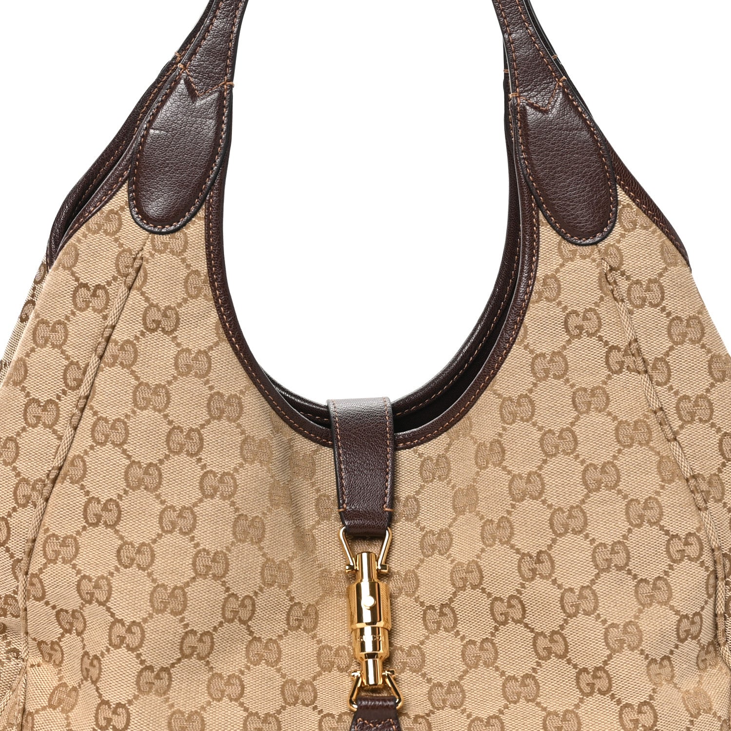 Gucci Monogram Calfskin Medium Mercato Tote Sand Dark Brown 8 of 10